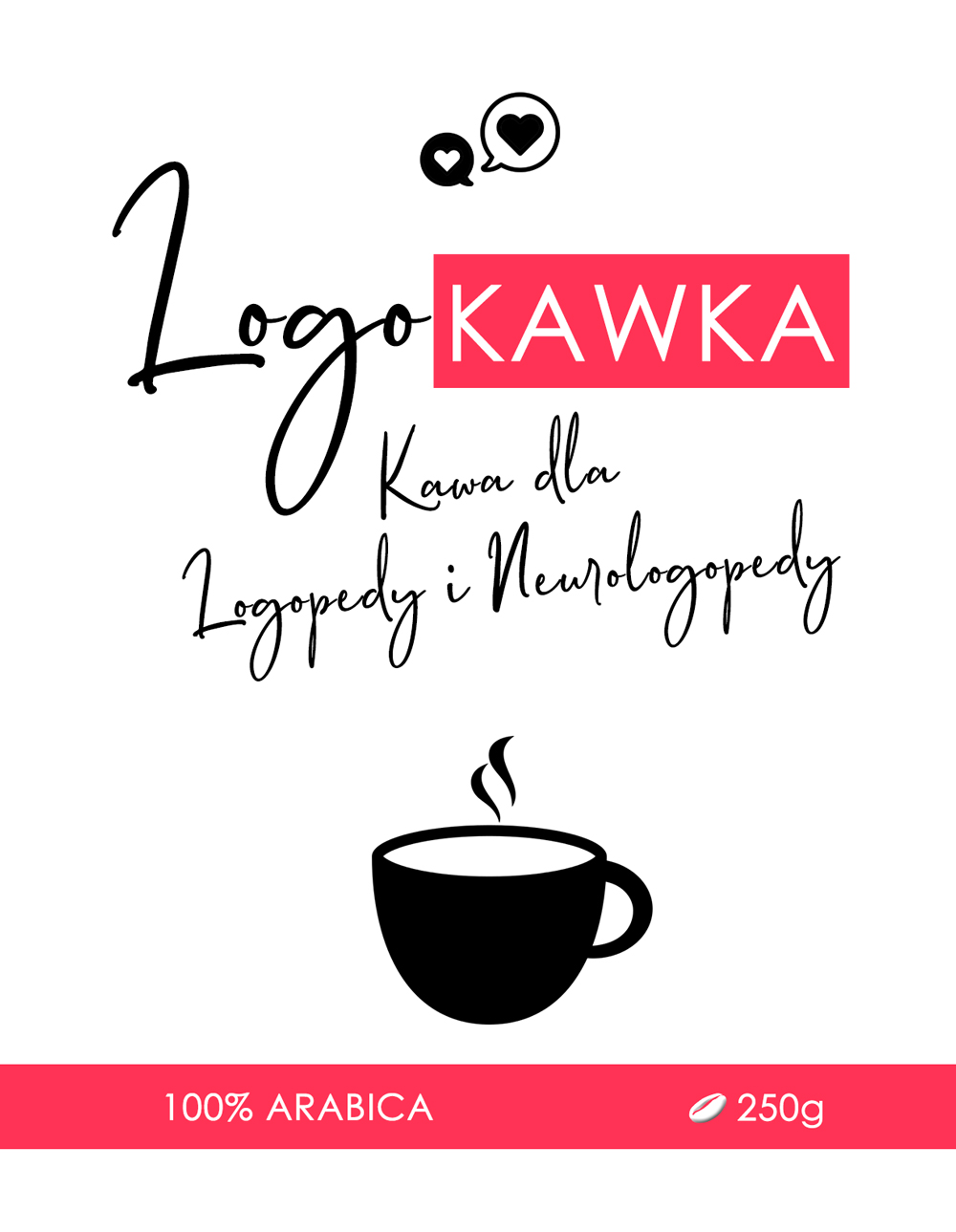Logo KAWKA - Kawa dla Logopedy i Neurologopedy w BIO degradowalnym opakowaniu
